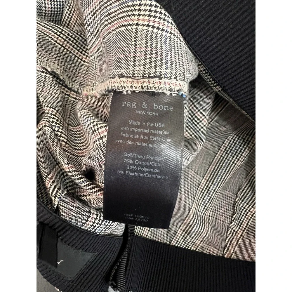 Rag & Bone Simone Plaid Ankle Pants Size 2 Cotton Blend Academia Preppy Back Zip